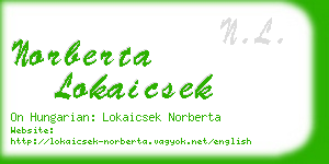 norberta lokaicsek business card